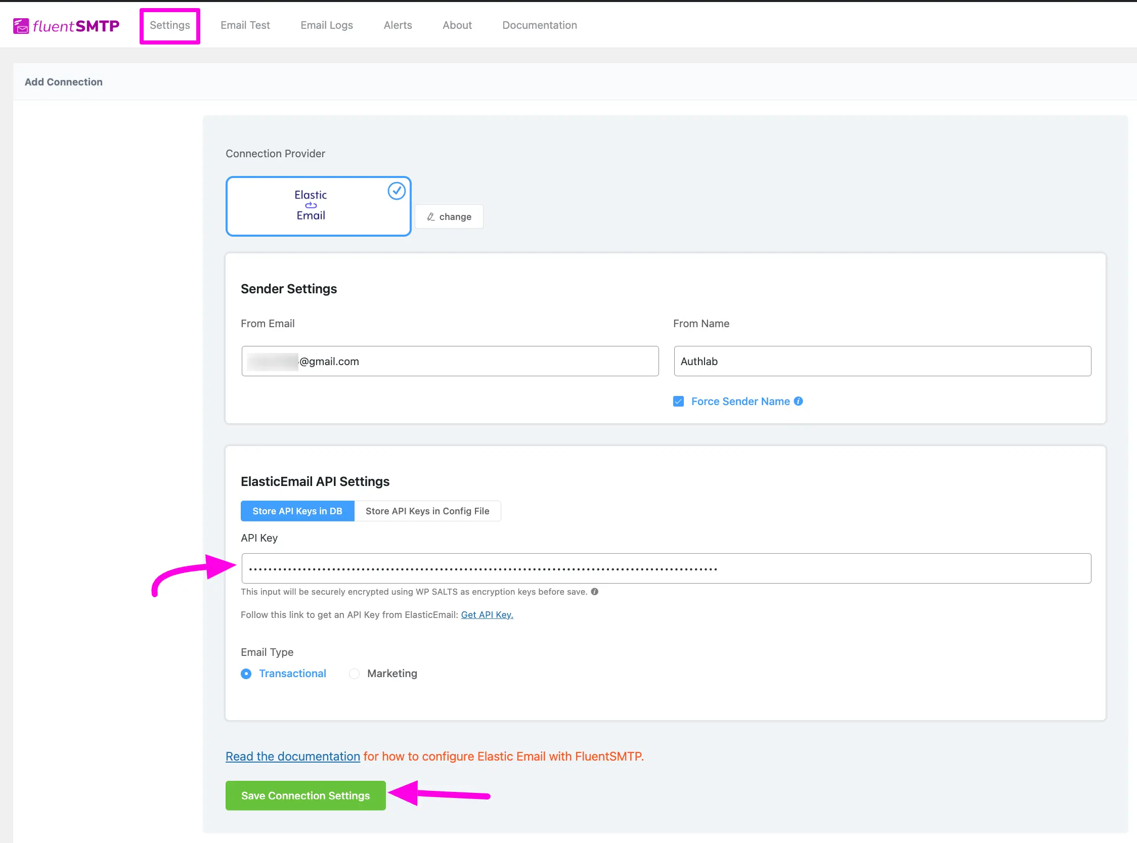 Paste Api Key