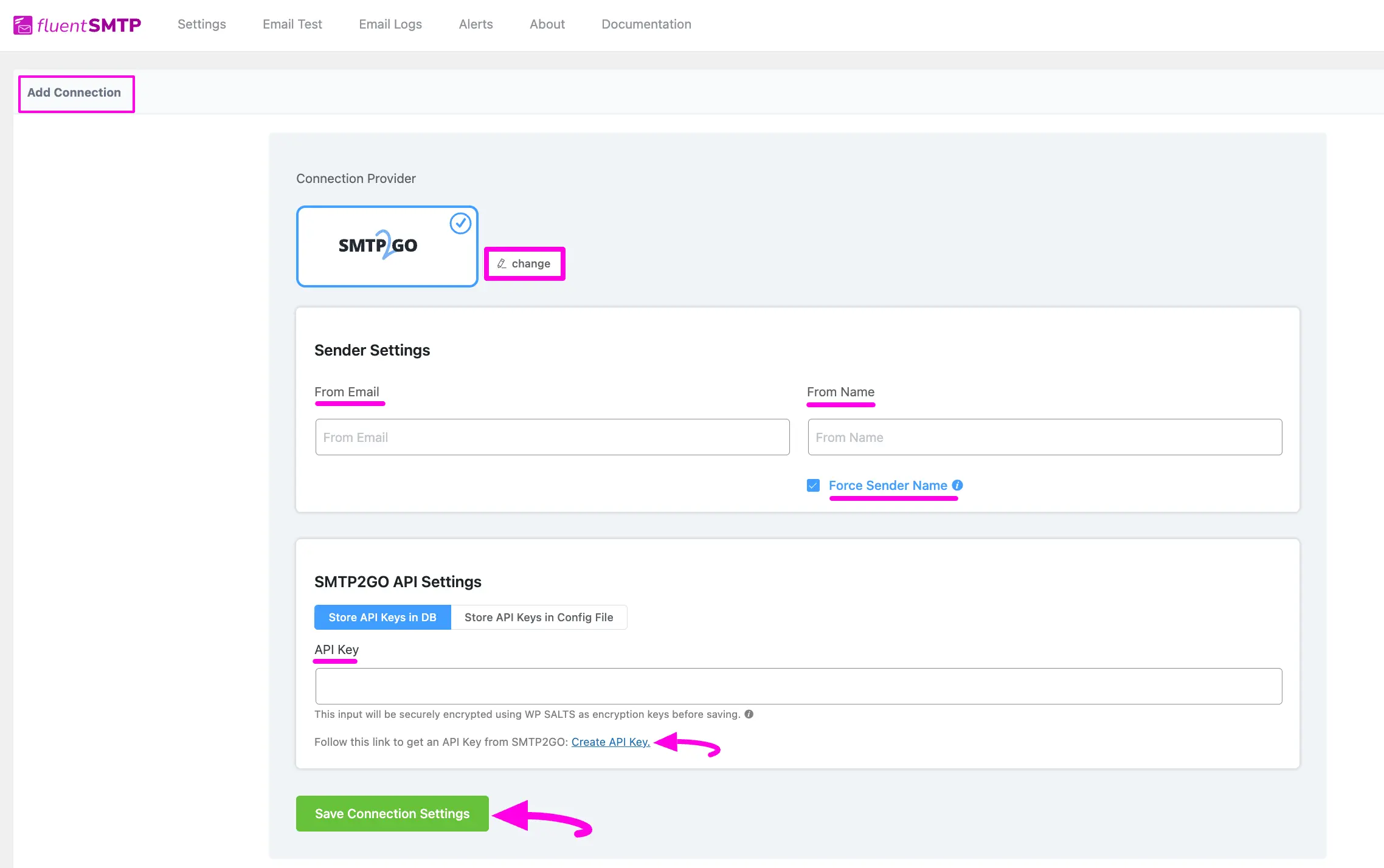 Add Connection Page