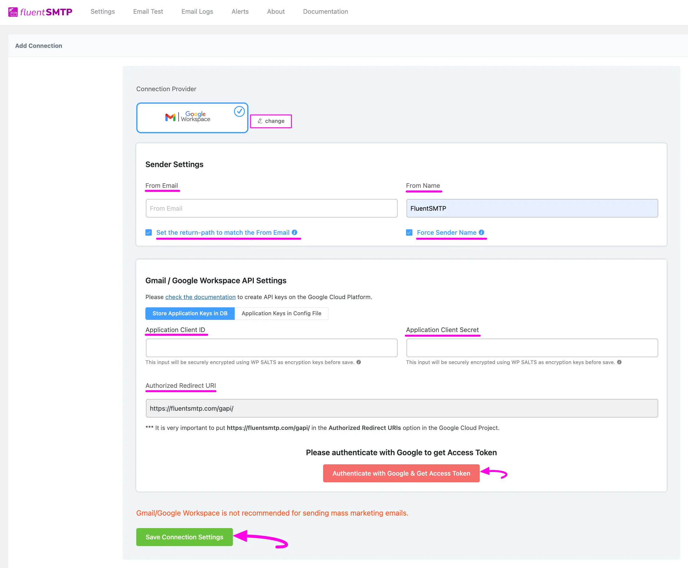 4. Add Connection Page