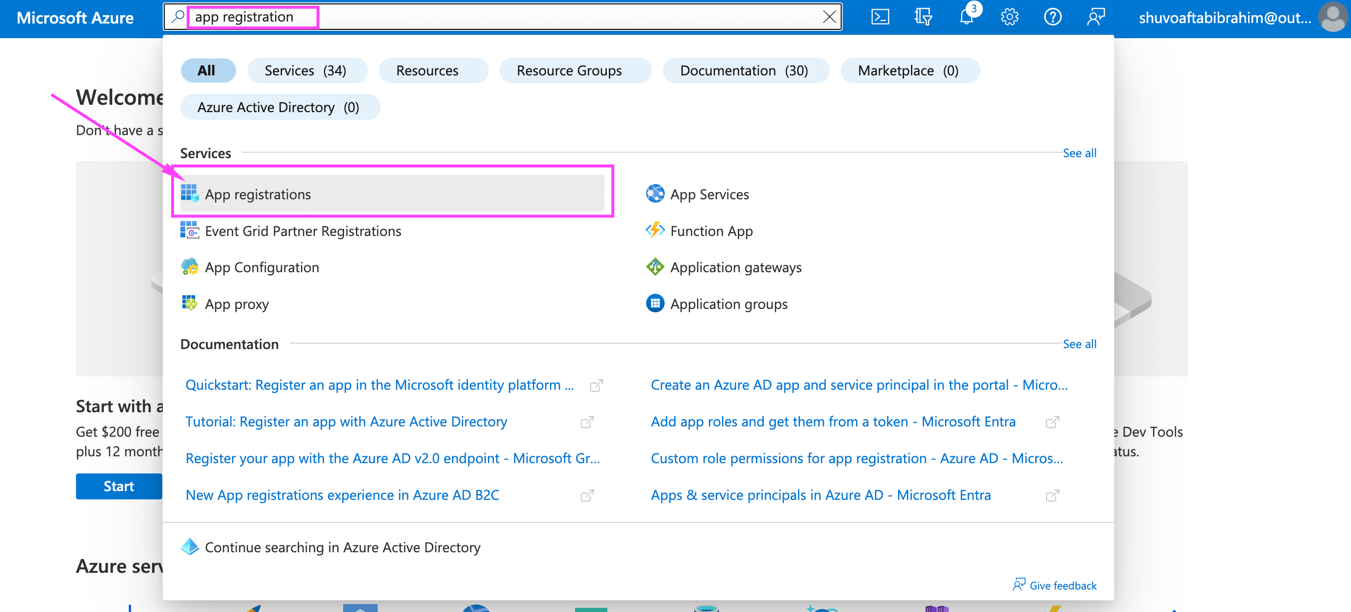 Azure App Registration Search