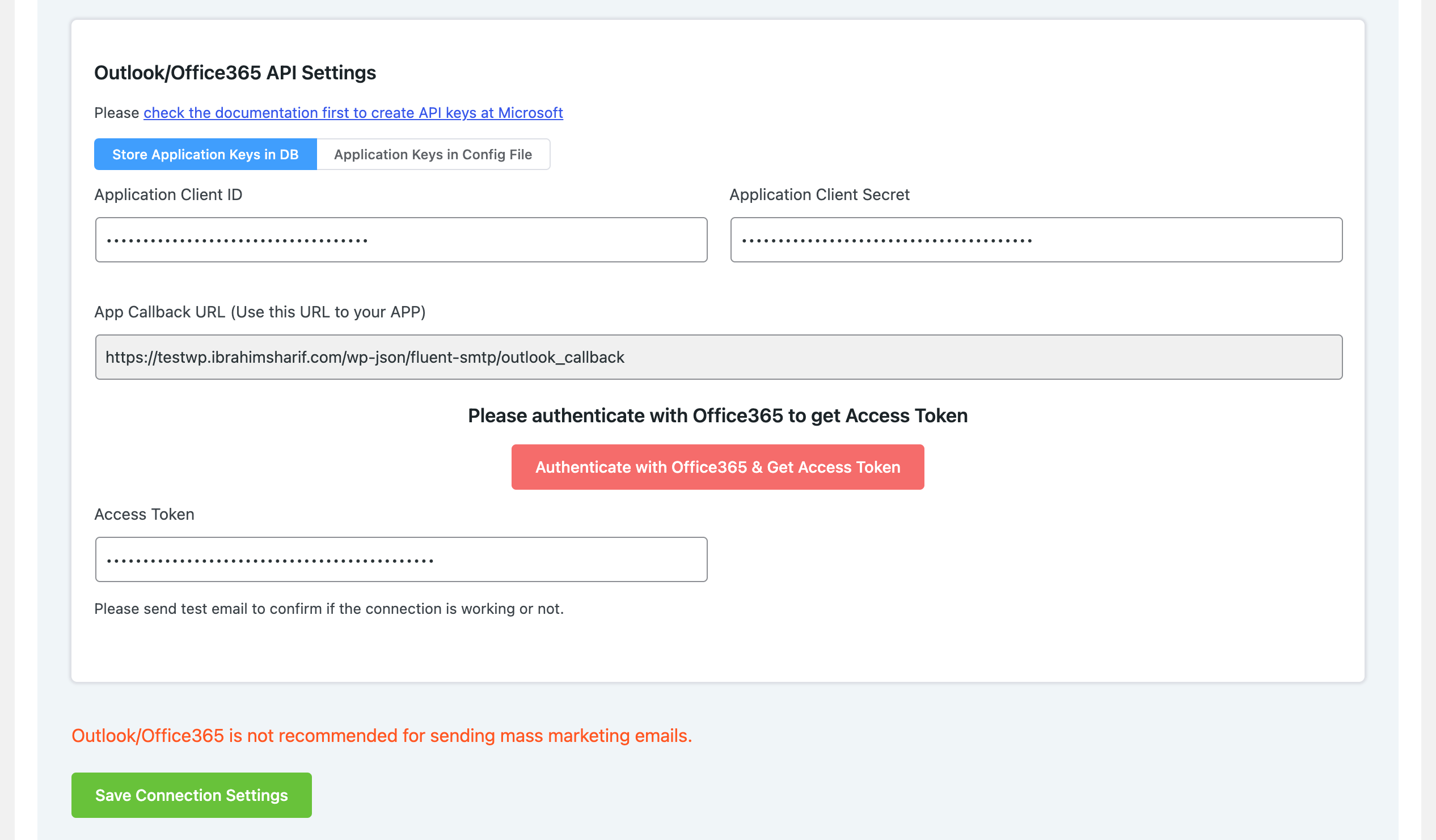 Fluent Smtp Outlook Save