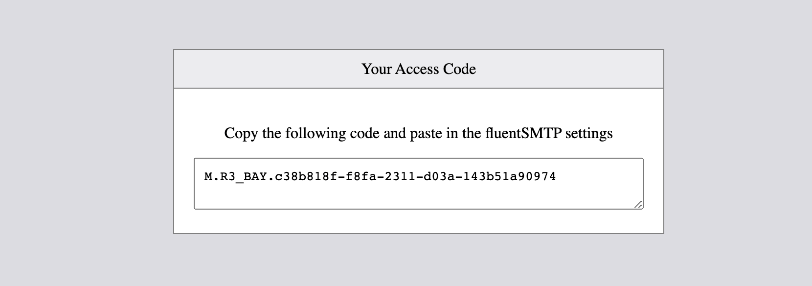 Fluent Smtp Token