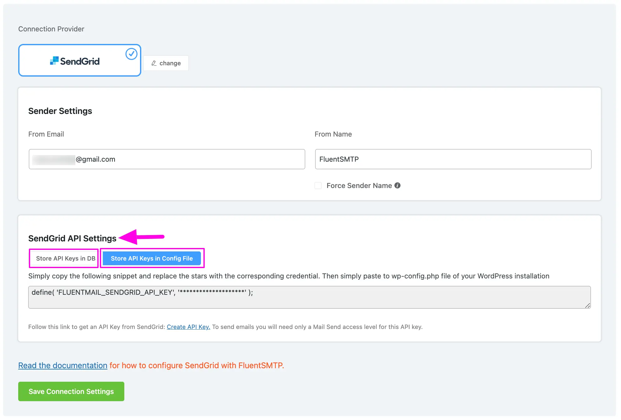 Detail Of Sendgrid Api Settings