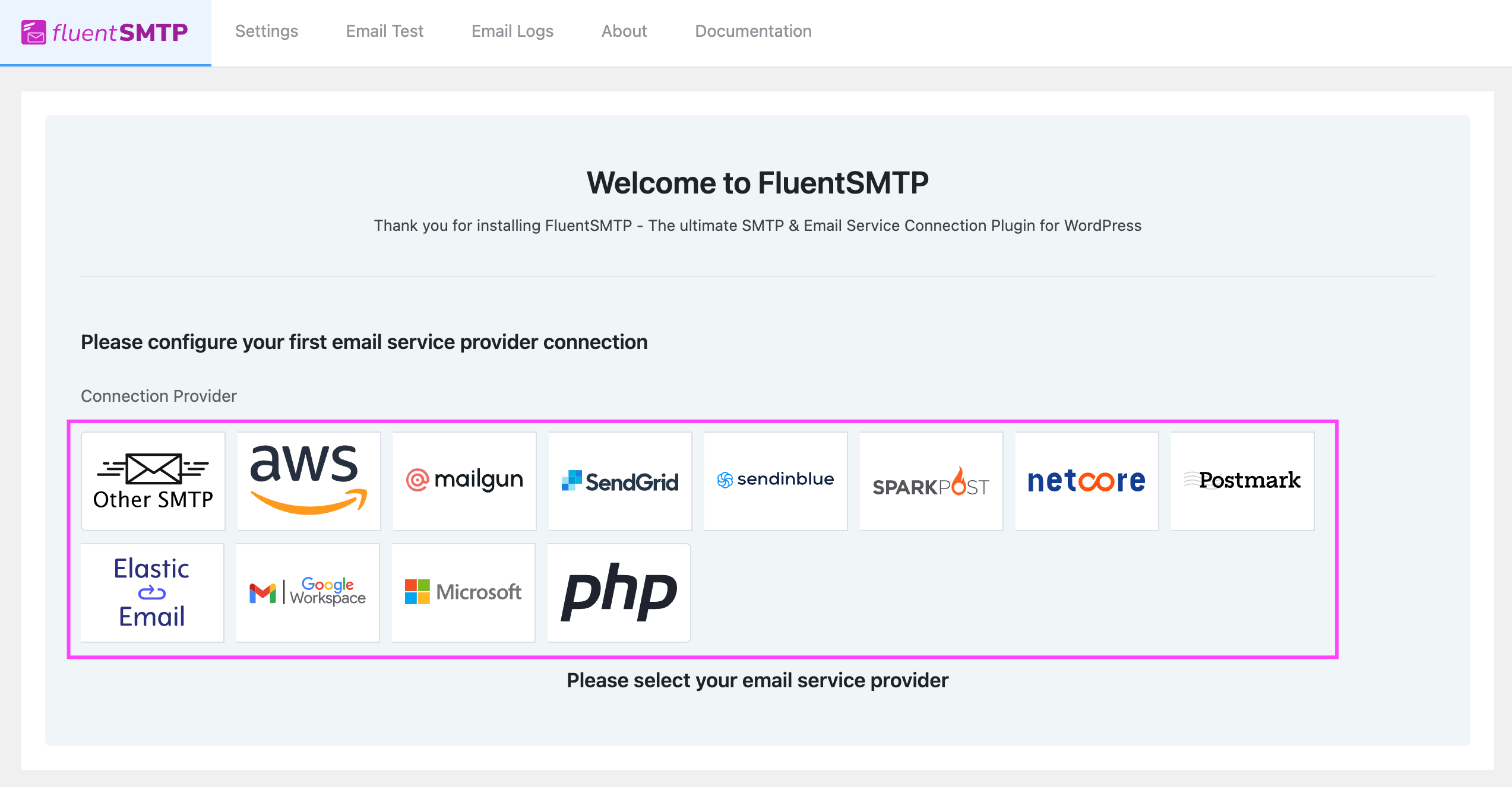 Fluent Smtp Connection Providers